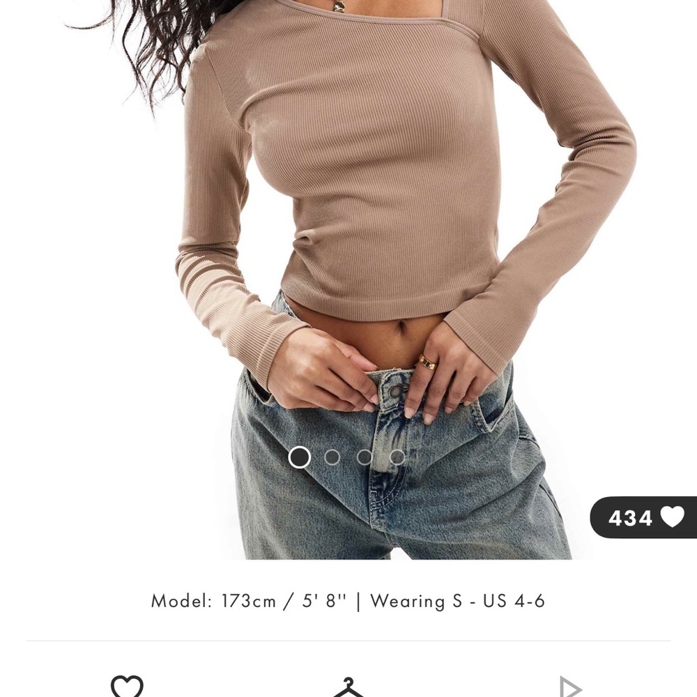 NWOT Women's Tan Long Sleeve Ribbed Asymmetrical Top